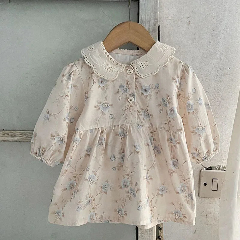 New Spring Sister Clothes 0-3Yrs Kids Princess Dresses Toddler Baby Bodysuits Long Sleeved Cotton Baby Girls Party Dress