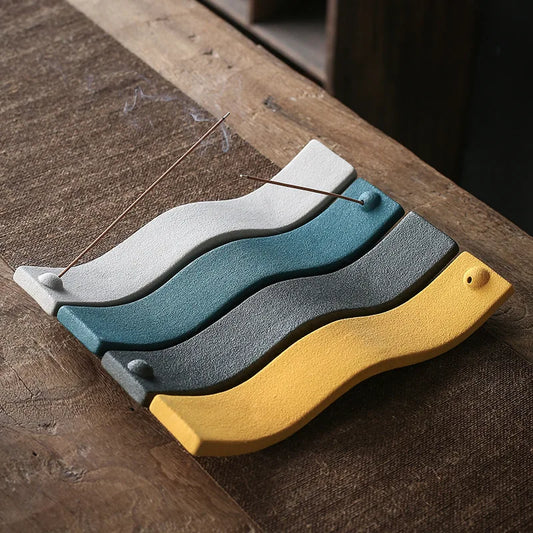 1pc Ceramic Handicrafts Incense Stick Holder Incense Burner Censer Home Ornament (Without Incense)