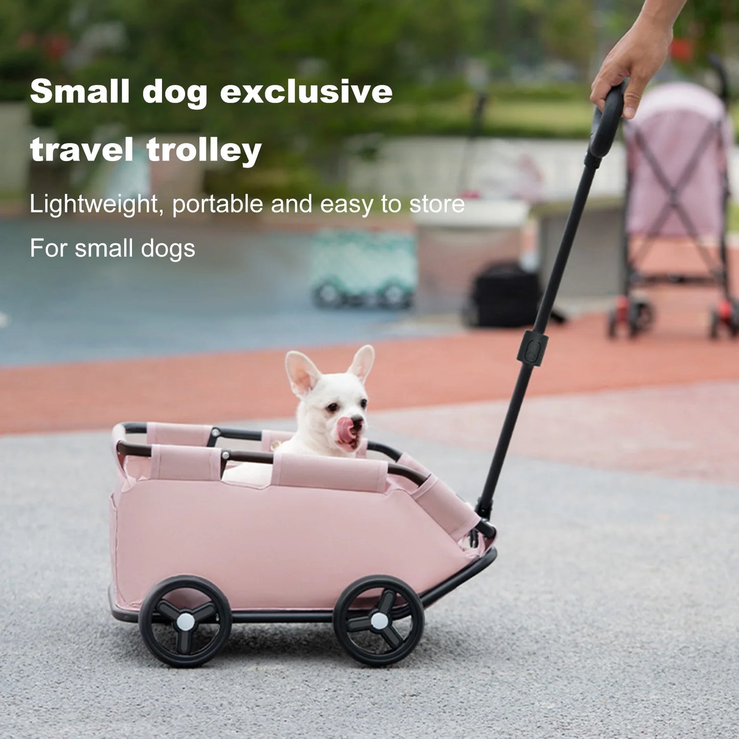Pet Stroller Dog Cart 4 Wheels Folding Small Dogs Cats Stroller Pet Strolling Cart for Travelling Shopping Walking Playing