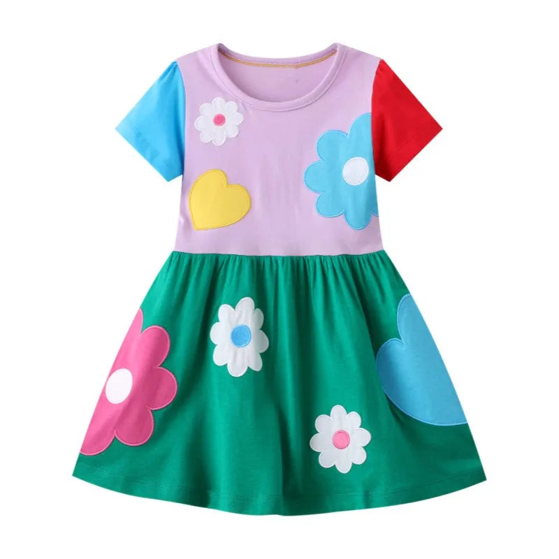 2-7T New Arrival Baby Princess Dresses Summer Girls Party Dress Animals Fashion Kids  School Children Clothing Toddler Dresses