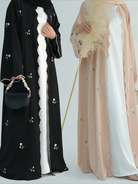 Eid Muslim Abaya for Women Embroidery Cardigan Dresses Abayas Ramadan Morocco Dubai Jalabiya Kaftan Vestidos Arab Long Robe