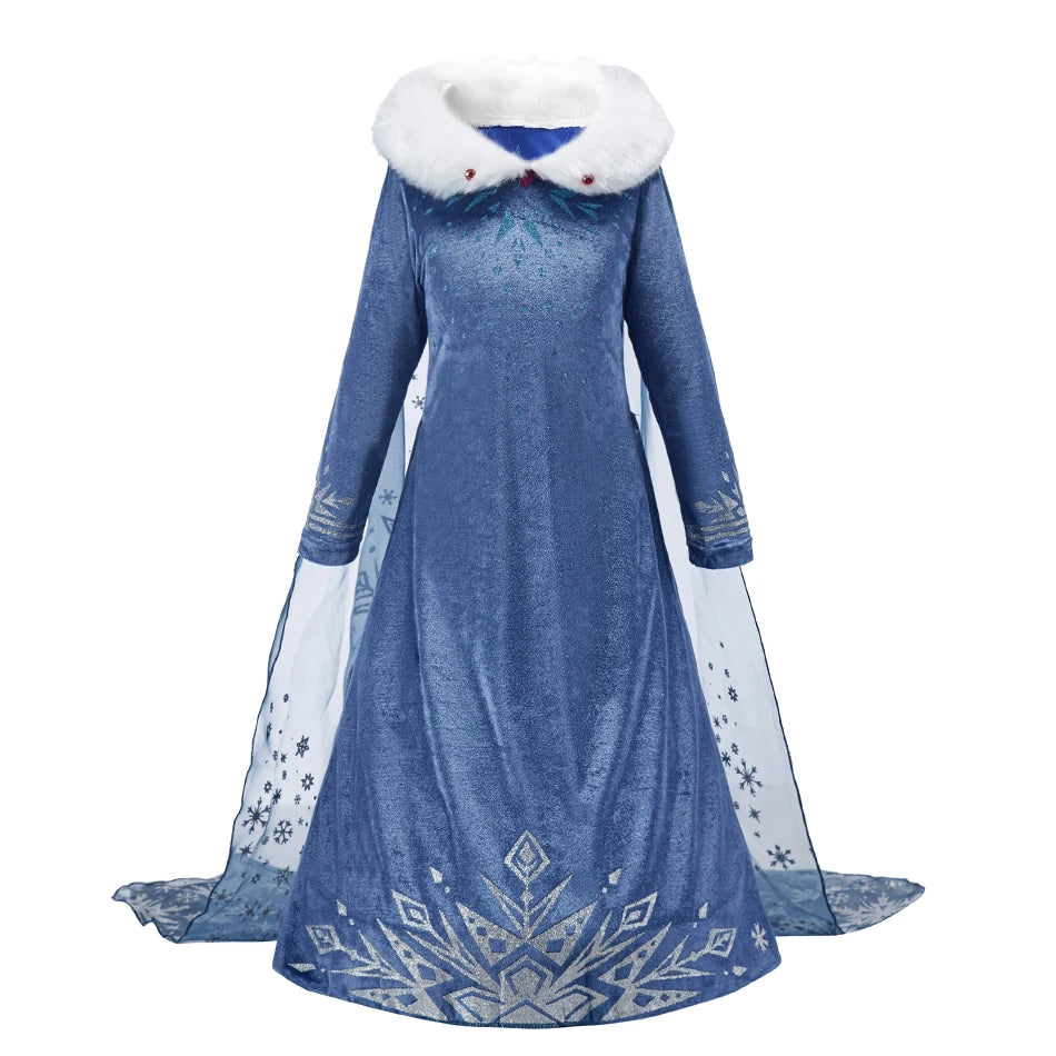 Girl Princess Dress Snow Queen Elsa Anna Costume Girls Birthday Stage Performance Halloween Party Dress Kids Cosplay Dresses