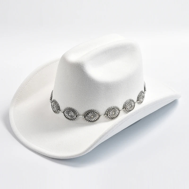 New Western Cowboy Hat for Women's Photo Props Cowgirl Jazz Hats Party Dress Cap Sombrero Hombre