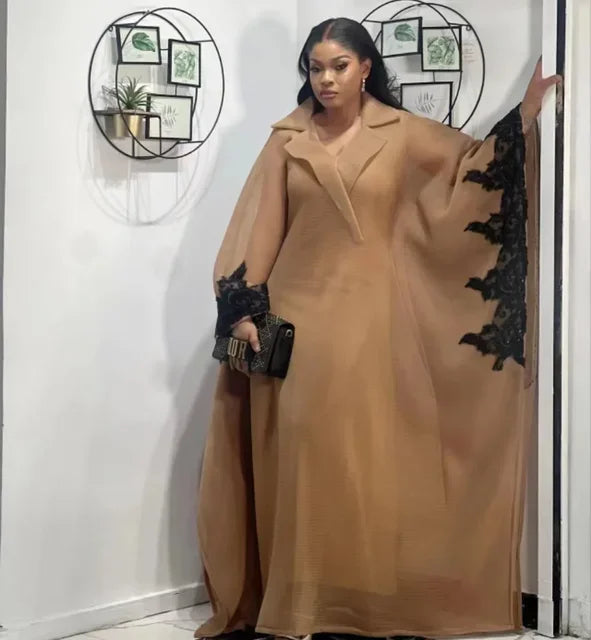 Elegant African Party Evening Dresses for Women African 3/4 Sleeve Plus Size Long Maxi Dress Gowns Dashiki Africa Clothing