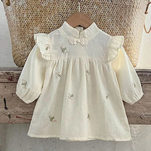 New Spring Sister Clothes 0-3Yrs Kids Princess Dresses Toddler Baby Bodysuits Long Sleeved Cotton Baby Girls Party Dress