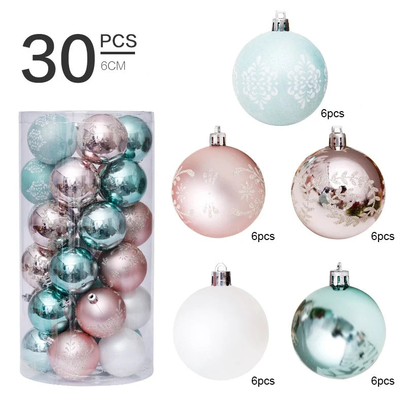 Christmas Decorations Painted Christmas Ball Suit Christmas Tree Wedding Party Home Decoration 6cm/30pcs