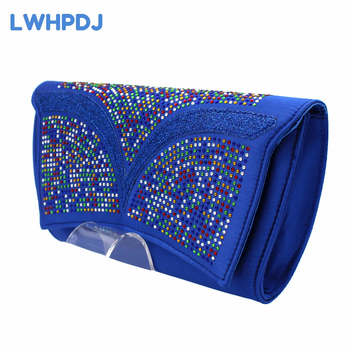 New Latest Full Of Colorful Water Drill Design Peep Toe LadiesSandal with Bag Set For Women Wedding