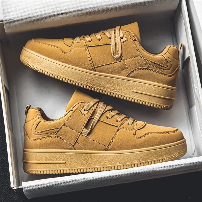 2025 Khaki Air Force Flat Shoes Comfortable in All Seasons Breathable Versatile Men's Casual Shoes High-end Luxury Sneakers Man