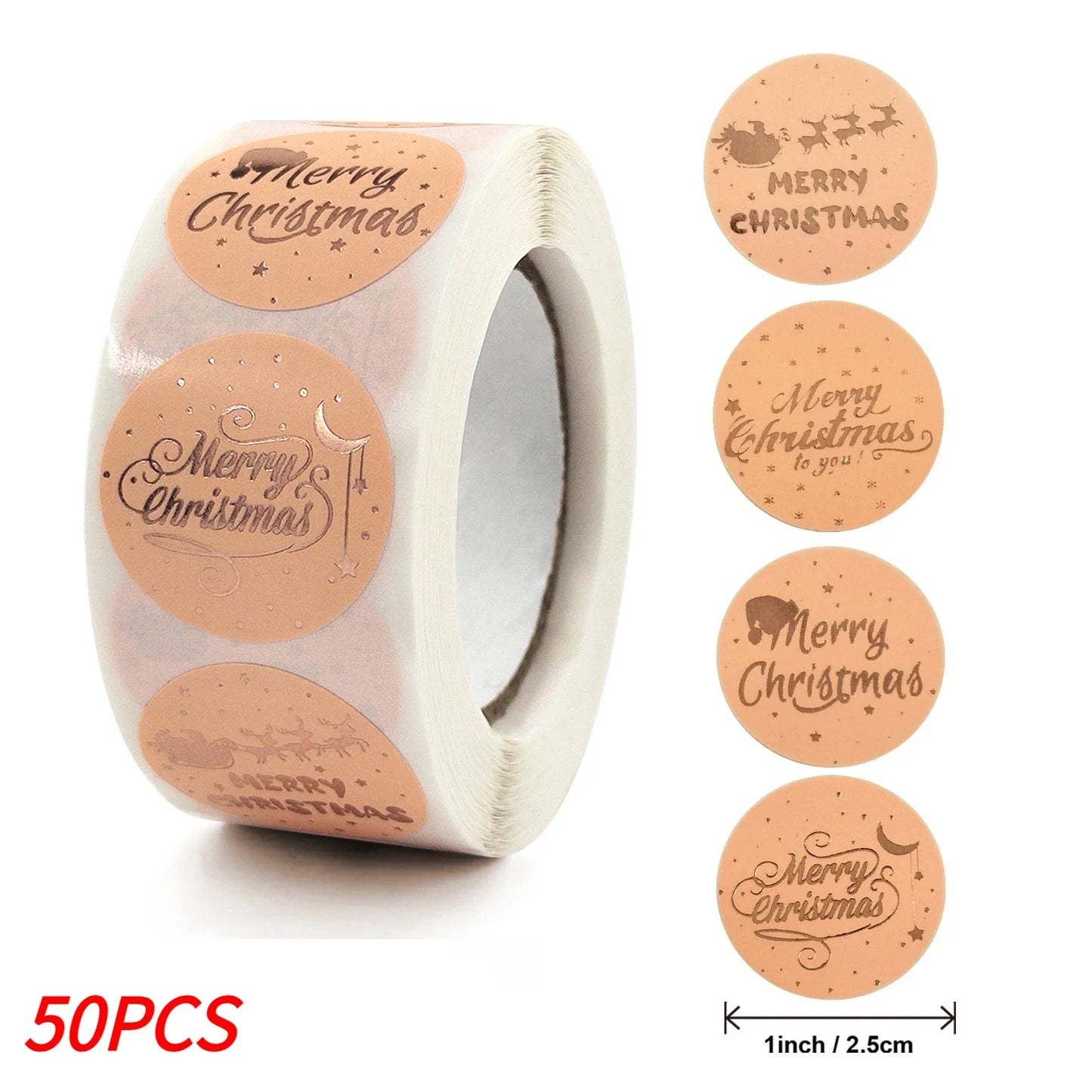 Merry Christmas Stickers Self-adhesive Christmas Tree Santa Claus Seal Labels Holiday Stickers For Gift Sealing Christmas Decor