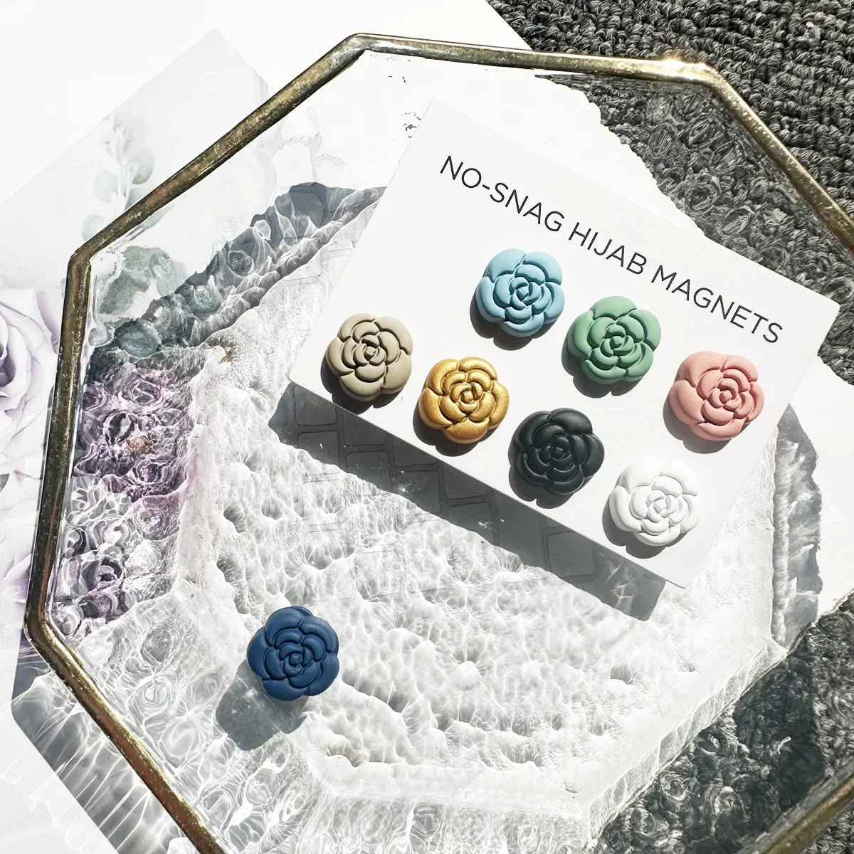 Fashionable Islamic Clothing Hijab Magnets Brooch with Magnetic Clasp for Muslim Head Scarf Hijab and Shawl Brooches for Women