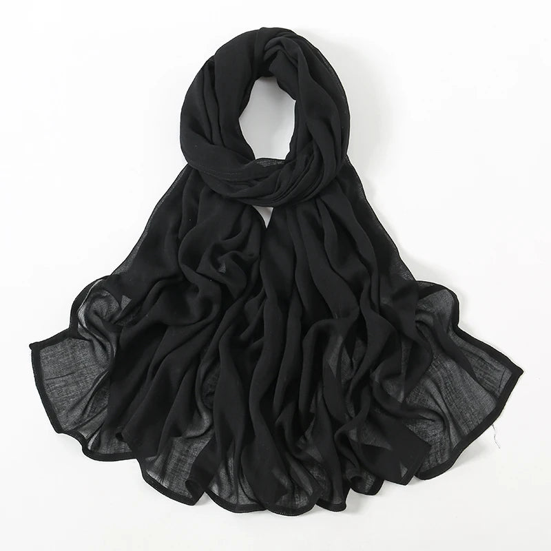 Fashion Modal Hijab Rayon Cotton Shawls Muslim Hijabs For Women Plain Scarf Big Size Headscarf Islamic Turban Headband 190*85cm