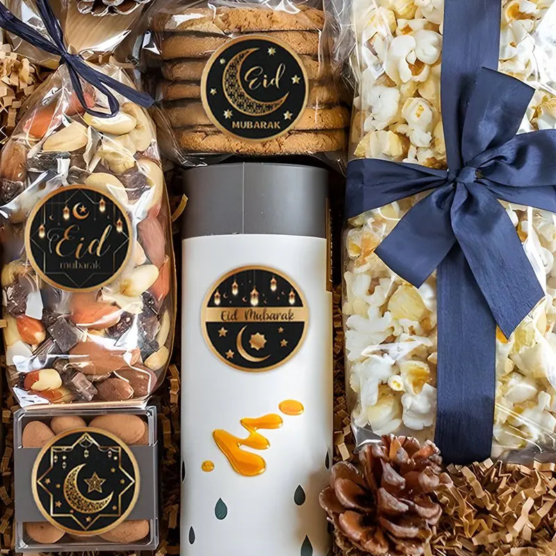 EID Mubarak Roll Stickers Ramadan Kareem Gifts Packaging Seal Stickers Islam Muslim Festival Party Decor EID Gift Labels