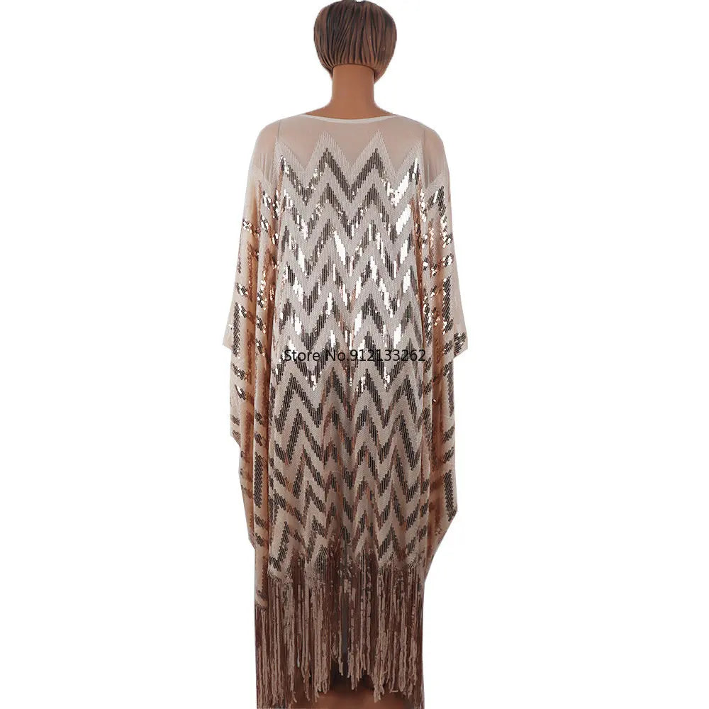 African Dresses for Women Plus Size Africa Clothes Dashiki Ankara Sequin Outfit Gown Kaftan Muslim Wedding Party Long Maxi Dress