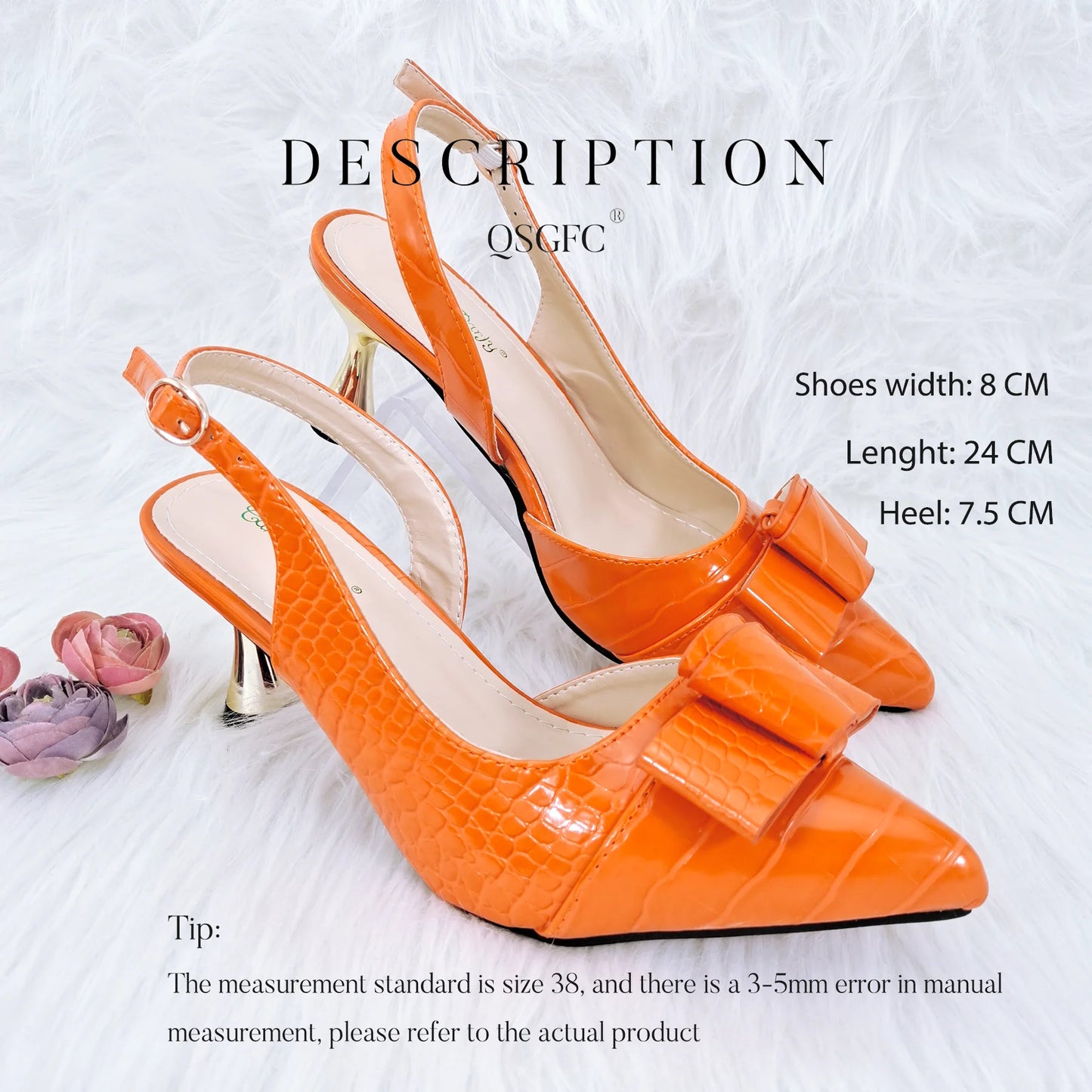 Classic patent leather retro women’s bag with matching pointed-toe shoes Ribbon Embellishment Handle Pointed Toe Shoes And Bag