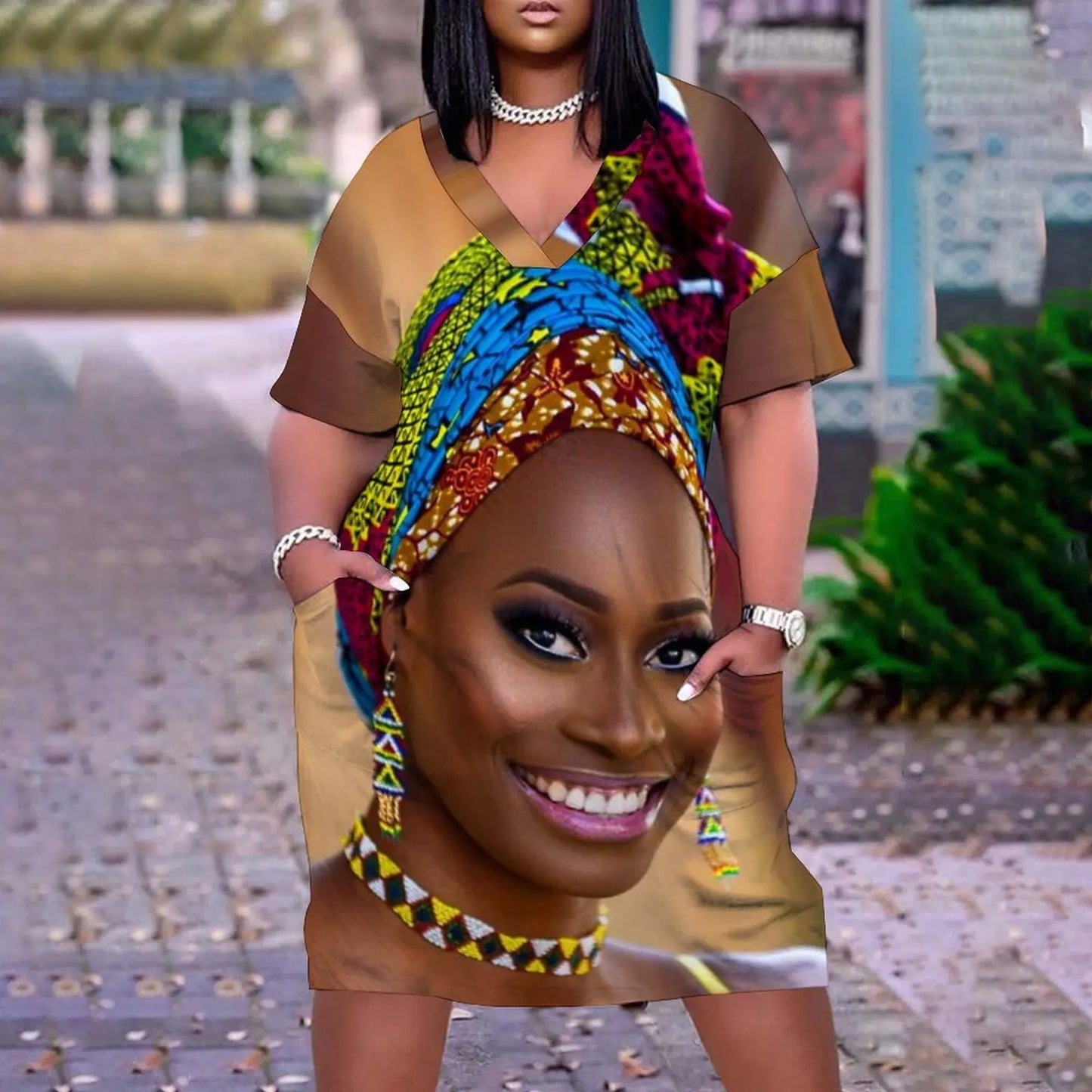 Summer Dress Women's Fashion Short Sleeve Evening Party Dress Sexy Brand African Women Dress Boho Beach Dress Elegant