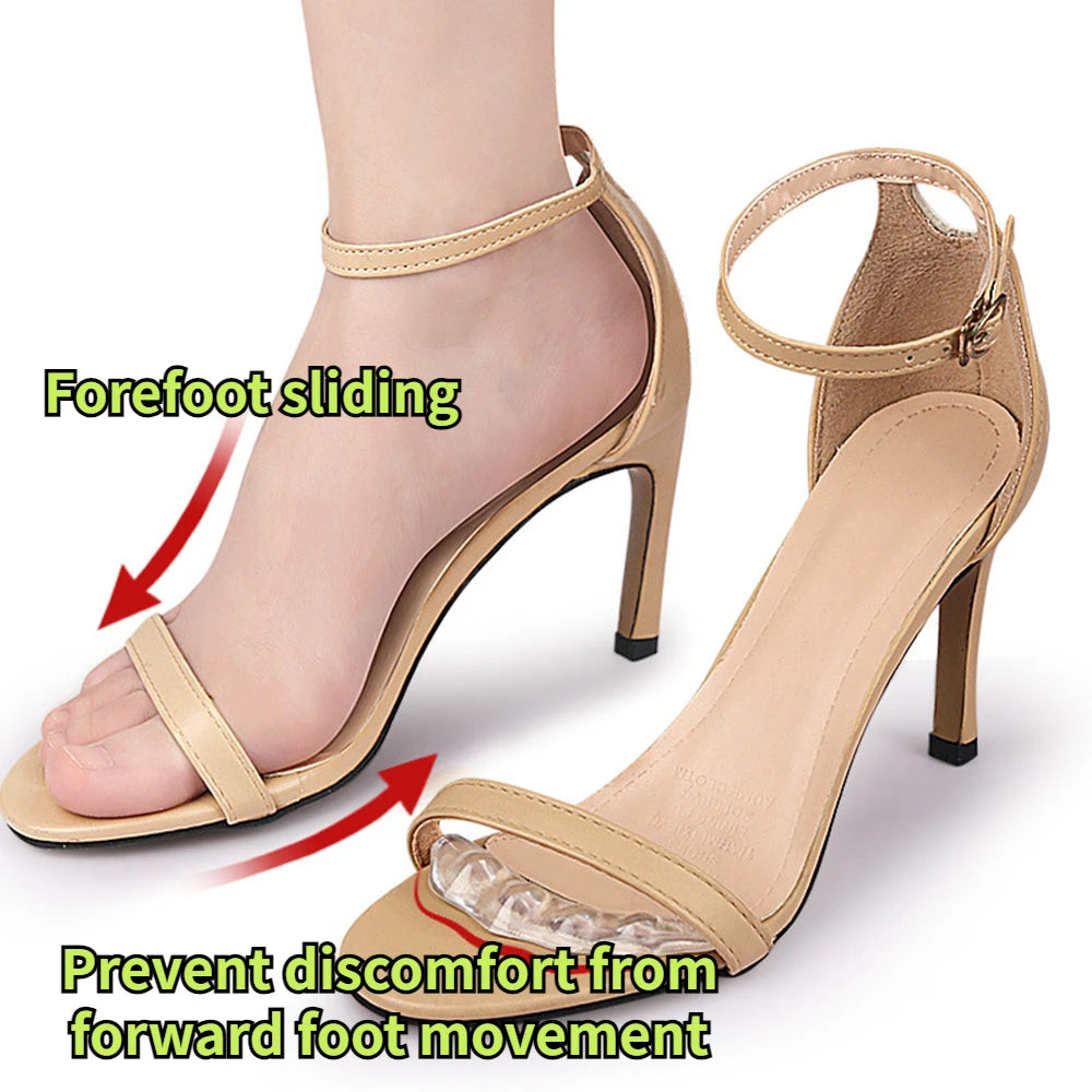 2Pcs Non-slip Insoles Stickers for Women High Heels Flip Flop Sandals Silicone Inserts Self-adhesive Foot Patch Gel Forefoot Pad