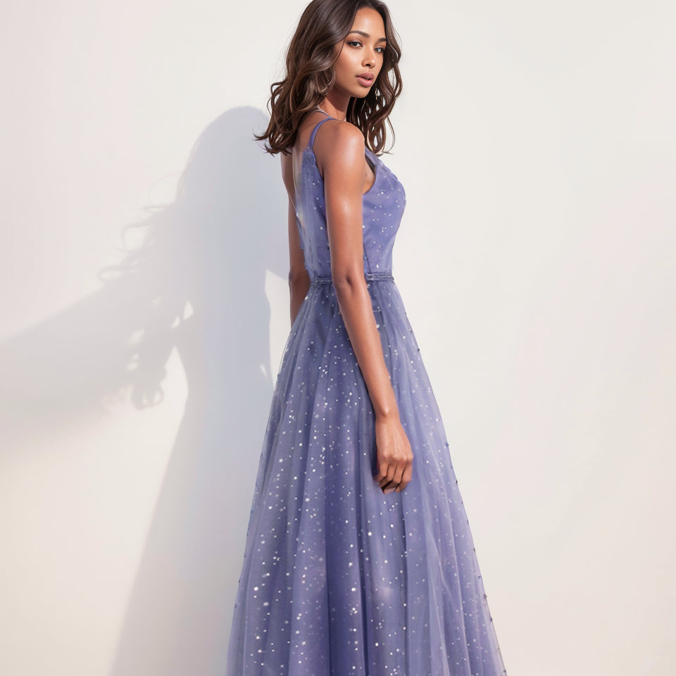 Women's Starry Long Evening Gown