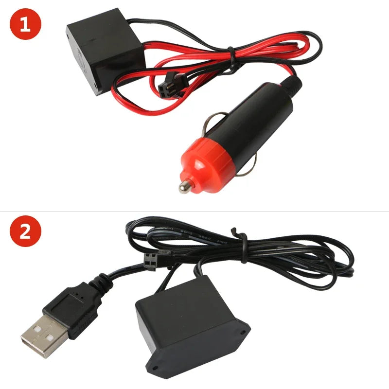 LED Car Interior Lighting Strip Auto LED Strip Garland EL Wire Rope Car Decoration Lamp Flexible Tube Neon Car Accessories