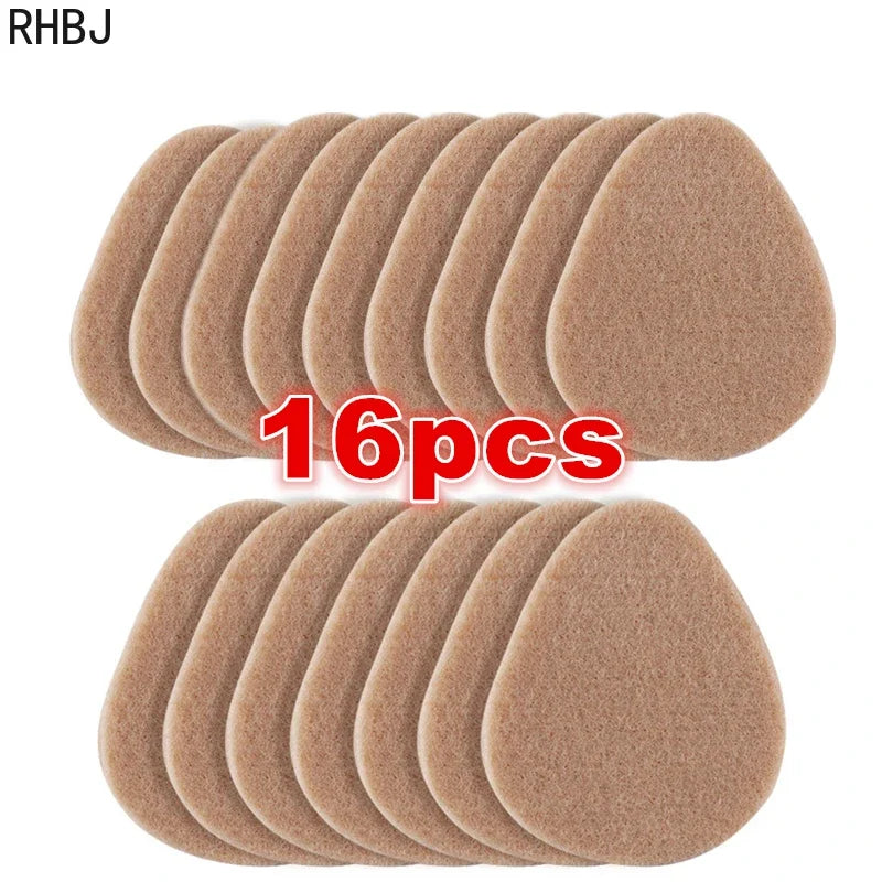 16pcs=8pairs Self-adhesive Felt Front Palm Pad Relieve Foot Pain High Heels Cushion Anti-slip-wear Reduce Pressure Heel Pad Care