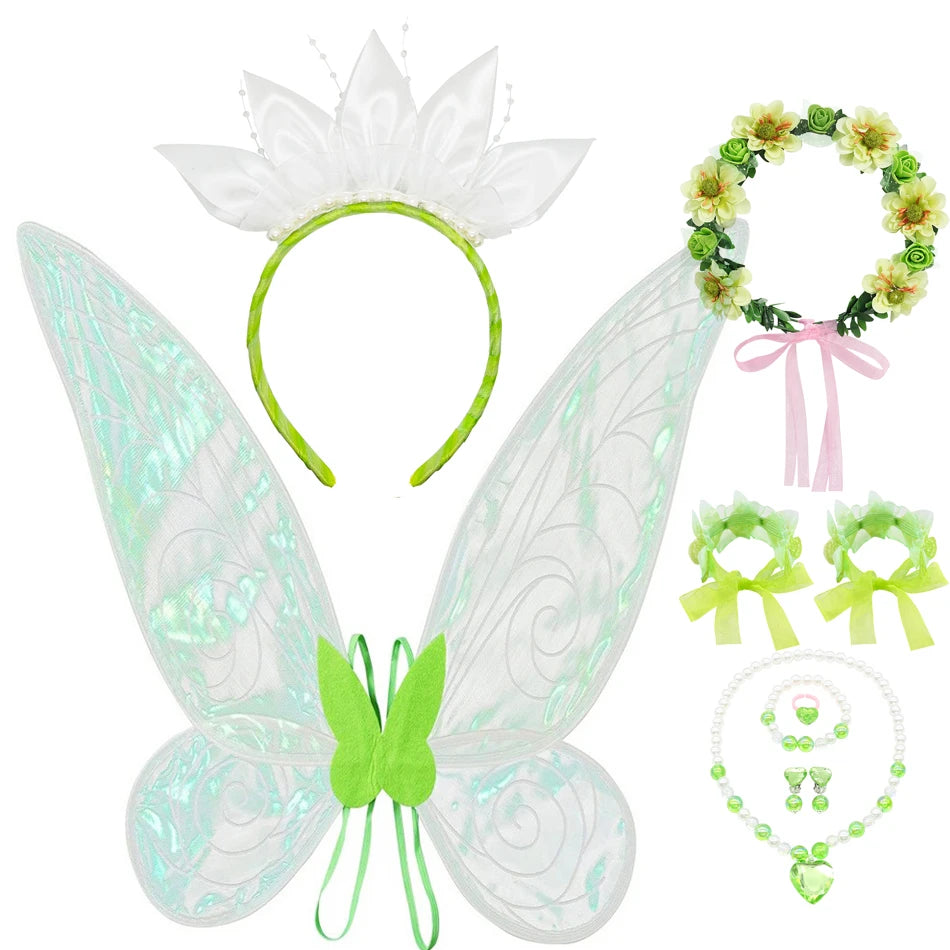 Fancy Girl Princess Tiana Costume Dress The Frog Cosplay Floral LED Light Up Clothing Halloween Girl Kids Christmas Party 2-11T