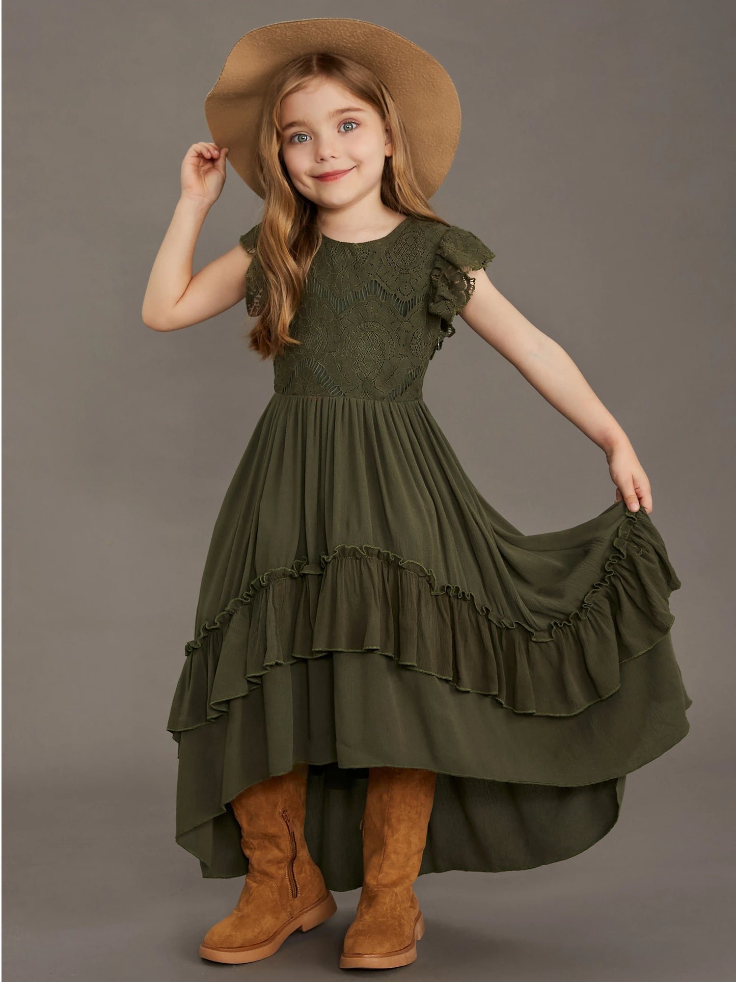 Summer Girls Lace Cotton Bohemia Long Dresses Baby Kids Flower Wedding Princess Party Dress Vestidos Costume Children Clothing