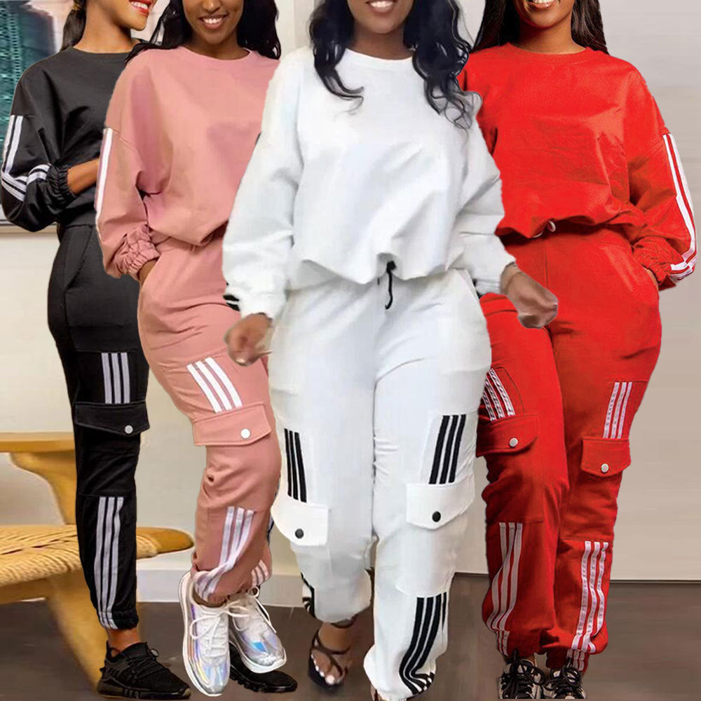 European And American Sexy Casual Trousers Pullover Suit