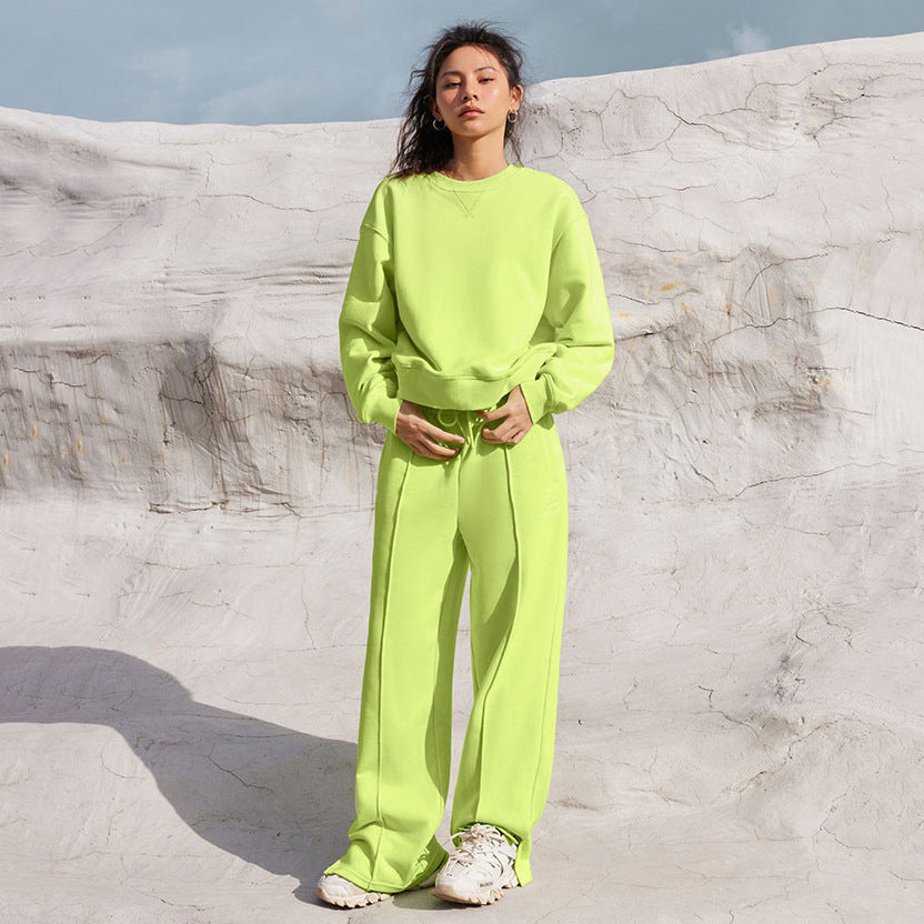 Women's Casual Fashion Round Neck Suit Long-sleeved Sweater