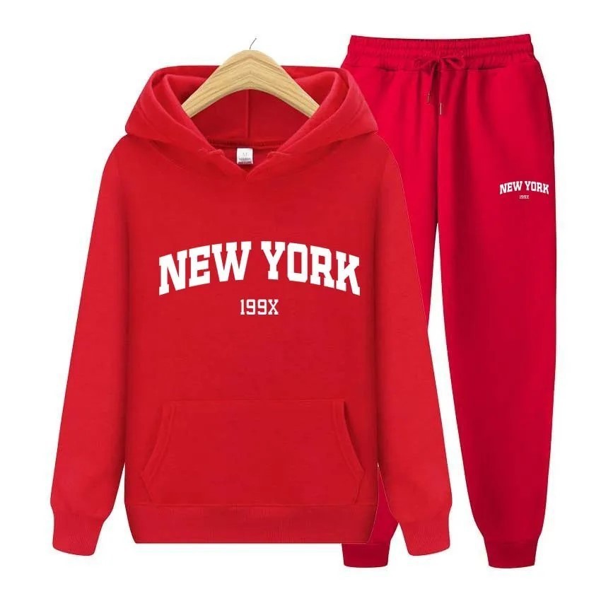 Women's Pullover Sweatpants Suit Couple Hoodie Sportswear